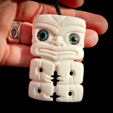 Hei Tiki Bone Carving Pendant Necklace