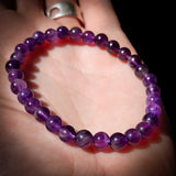 6mm Natural Amethyst Elastic Bracelet
