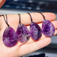 Natural Amethyst Waterdrop Pendant Necklace