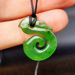 Natural Greenstone Carved Manaia Pendant Necklace
