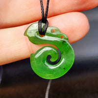 Natural Greenstone Carved Manaia Pendant Necklace