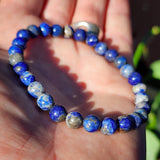 Natural Lapis Lazuli Elastic Bead Bracelet
