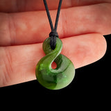 Natural Jade Pikorua Twist Pendant Necklace