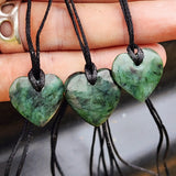 Small Nephrite Jade / Greenstone Heart Pendant Necklace