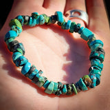 Natural Turquoise Chip Elastic Bracelet