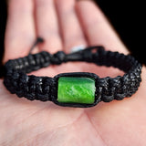 Natural Jade Cylinder Macrame Bracelet