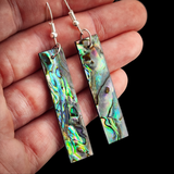 Paua Rectangle Carving Earrings