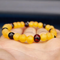 Adults Bracelet - Raw Honey & Polished Cherry Amber