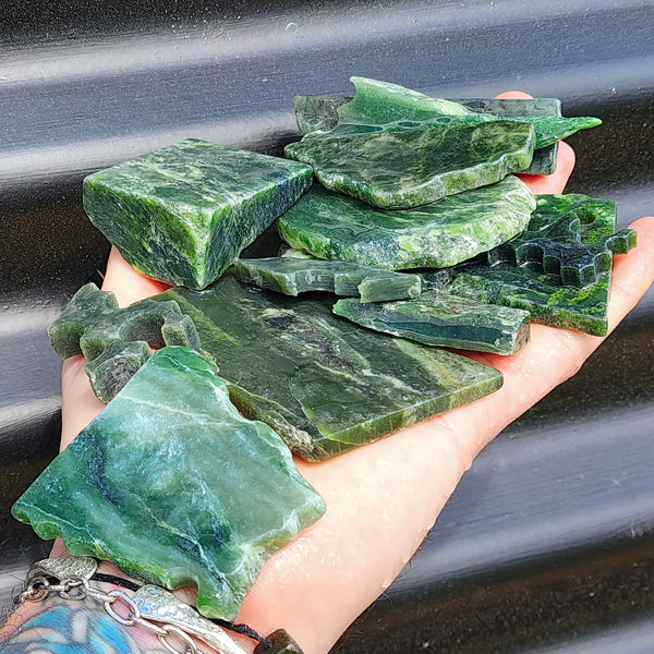 500g Raw Nephrite Jade Greenstone Carving Slices & Offcuts