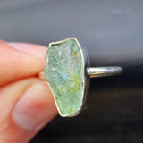 Rustic Handmade Sterling Silver & Raw Aquamarine Irregular Ring