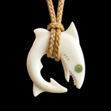 Shark Bone Carving Pendant Necklace