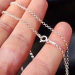 Solid 925 Italian Sterling Silver 2mm Rolo Chain Necklace