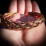 Handmade Solid Copper Wire Wrap Celtic Knot Cuff Bracelet
