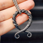 Solid Stainless Steel Norse Viking Odin Amulet & Chain Necklace
