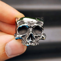Size Y, T - Solid Oxidized Stainless Steel Skull Ring