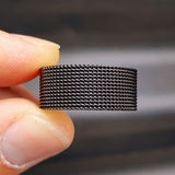 Size T - Solid Black Stainless Steel Mesh Ring