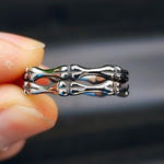 Size Y, T - Stainless Steel Bones Band Ring