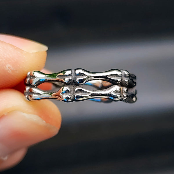 Size Y - Stainless Steel Bones Band Ring