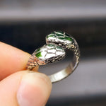 Size Q - Solid Stainless Steel Gothic Snake Ring