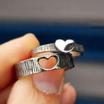 2pcs Couple Matching Rings Stainless Steel Love Band Rings