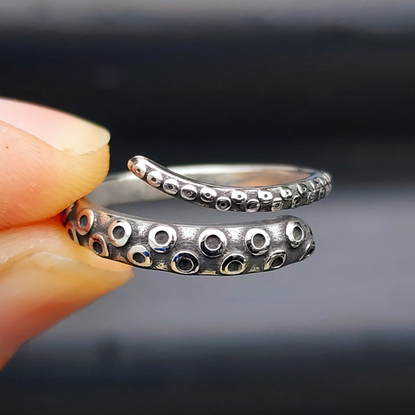Size T 1/2 - Stainless Steel Octopus Tentacle Ring