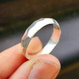 (Y) Solid 925 Sterling Silver Diamond Cut Band Ring