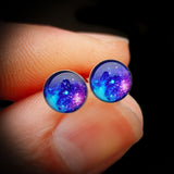 Childrens 925 Sterling Silver Galaxy Stud Earrings