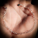 Solid 925 Sterling Silver 4.3mm Heart Chain Bracelet