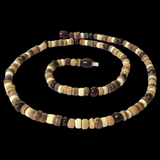 Surfer Necklace - Light Brown Coconut Beads & Cherry Amber