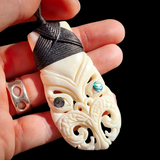 Tiki Toki Bone Carving Pendant Necklace - NZ Maori Inspired