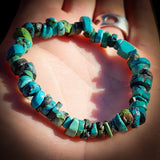 Natural Turquoise Chip Elastic Bracelet