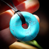 30mm Turquoise Donut Pendant Necklace