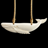 Humpback Whale Bone Carving Pendant Necklace