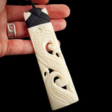 XL Koru Toki Bone Carving Pendant Necklace