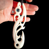 XL Mania Bone Carving Pendant Necklace - NZ Maori Inspired