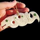 XL Taniwha Breastplate Bone Carving Pendant Necklace