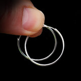 25mm Solid 925 Sterling Silver Round Hoop Earrings