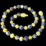 Amber Teething Necklace - Raw Butter & Blue Spot Jasper