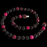 Amber Teething Necklace - Polished Cherry Amber & Pink Tiger Eye