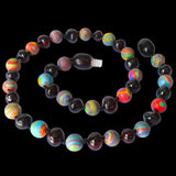 Amber Teething Necklace - Polished Cherry & Rainbow Malachite