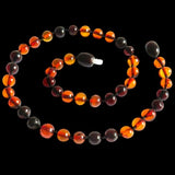 Amber Teething Necklace - Polished Cognac & Cherry Amber