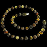 50x Natural Genuine Baltic Amber Beads - Polished Green