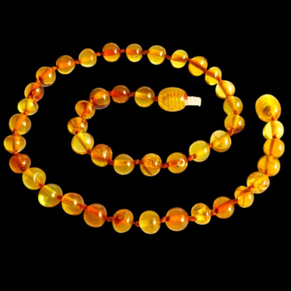 Amber Teething Necklace - Polished Honey Amber