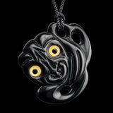 Hei Tiki Black Bone Carving Pendant Necklace