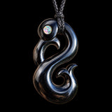 Manaia Black Bone Carving Pendant Necklace