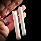 Natural Carved Maori Bone Carving Earrings - Rectangle Drops