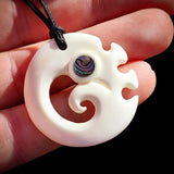 Manaia Koru Bone Carving Pendant Necklace