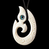 Manaia Koru Bone Carving Pendant Necklace