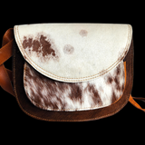 Genuine Leather & Cow Hair Hand Bag - Tan + Hair