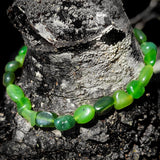 Irregular Shaped Nephrite Jade / Greenstone Elastic Bracelet